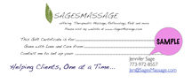 Massage Gift Certificate
